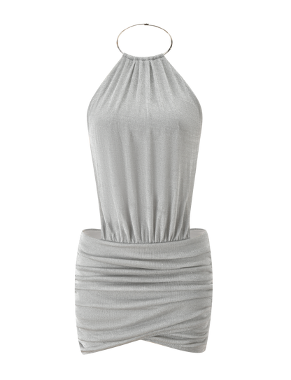 EVANNA MINI DRESS - SILVER