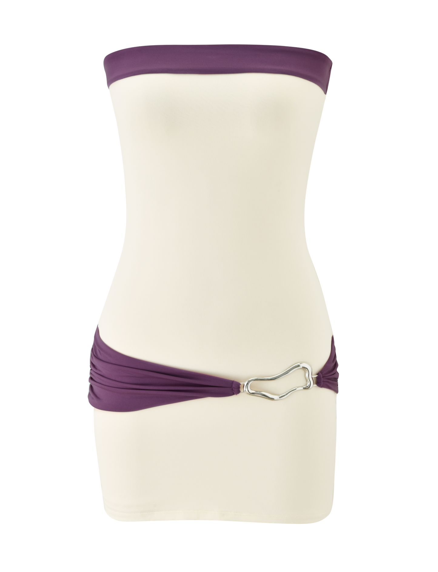 EOS MINI DRESS - CREAM AND DUSTY LILAC