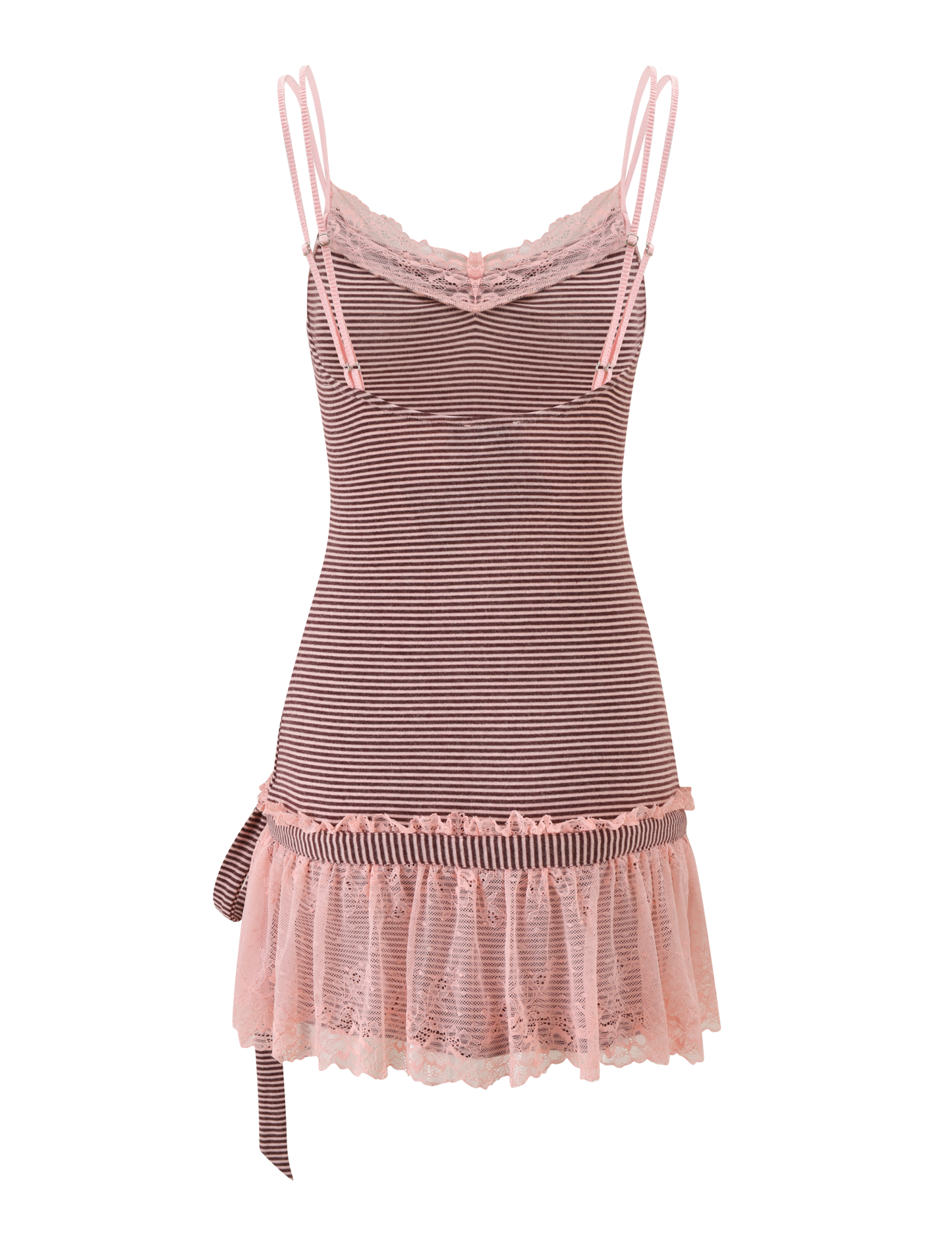 CELIA MINI DRESS - PINK AND BROWN