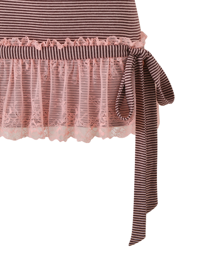 CELIA MINI DRESS - PINK AND BROWN