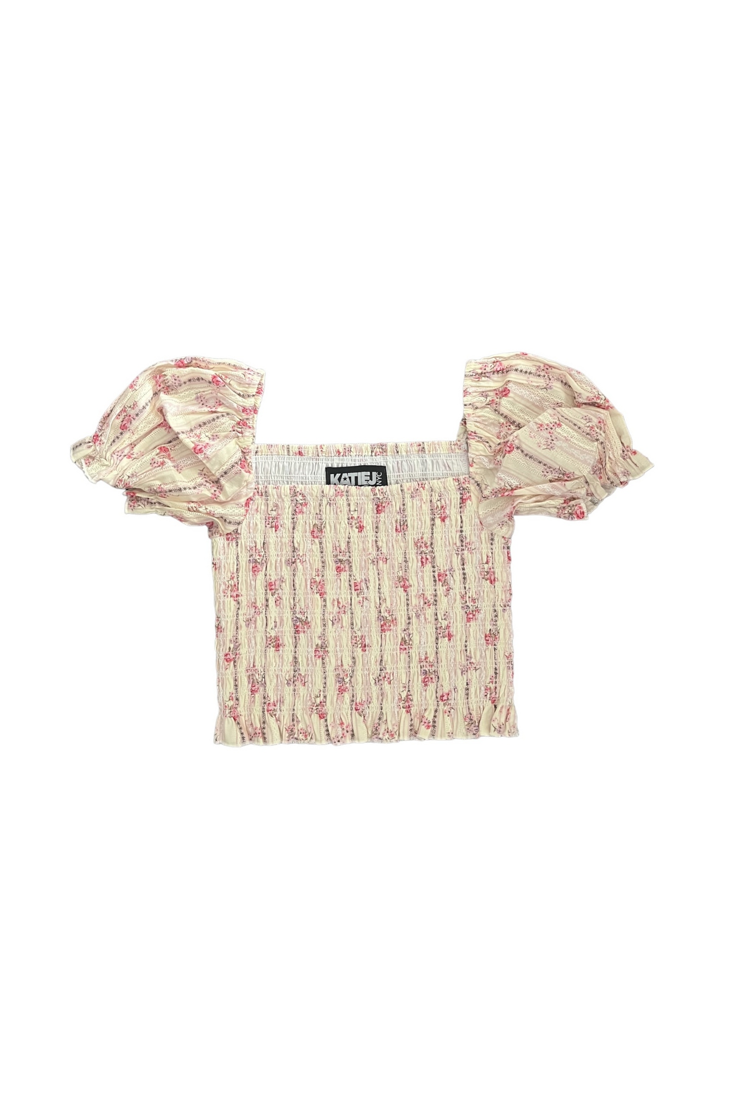 JUNIOR MARLEE PUFF SLEEVE PRINT TOP - FINAL SALE