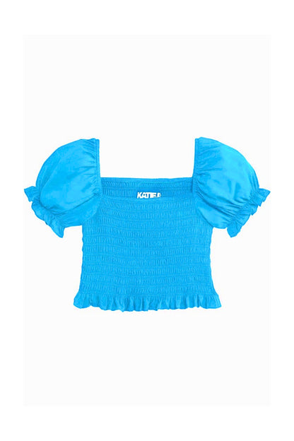JUNIOR MARLEE PUFF SLEEVE SOLID TOP - FINAL SALE