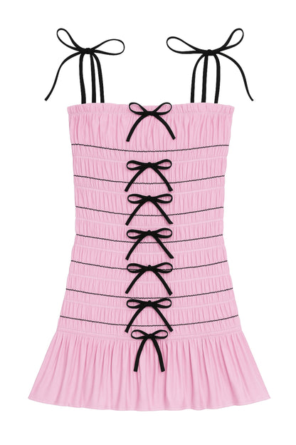 TWEEN WINNIE MULTI BOW SMOCKED DRESS