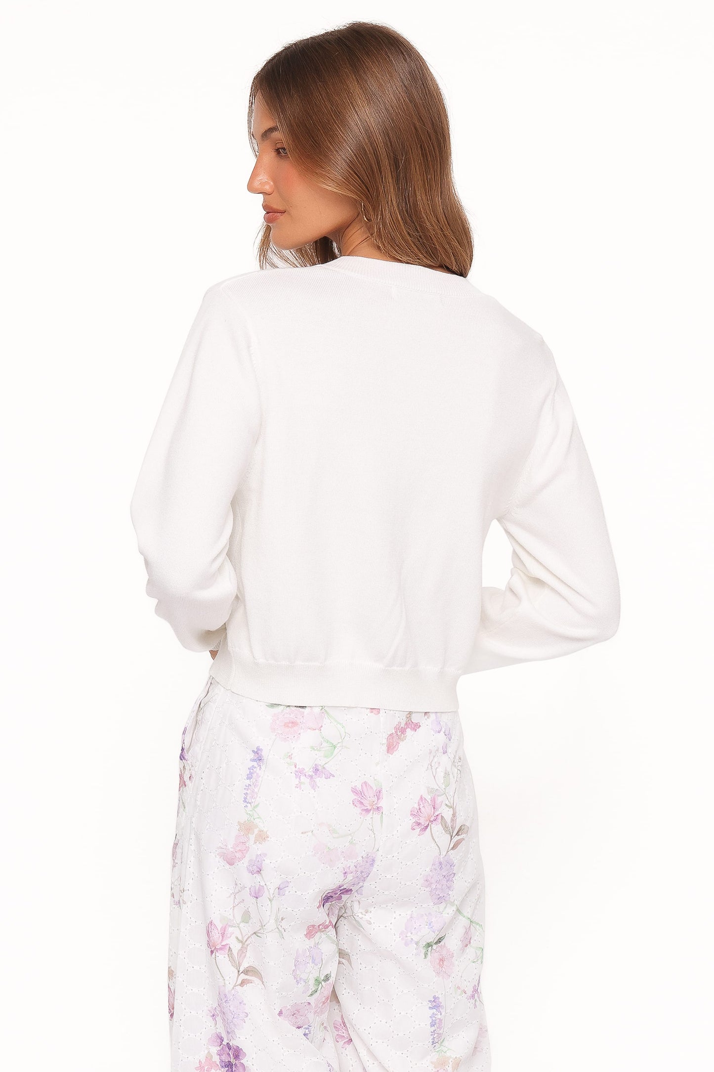 Baylie Pointelle Cardigan - White