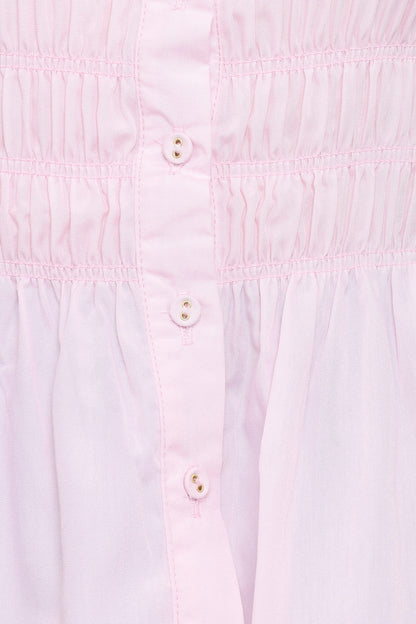 Cameron Shirred Shirt - Pale Pink